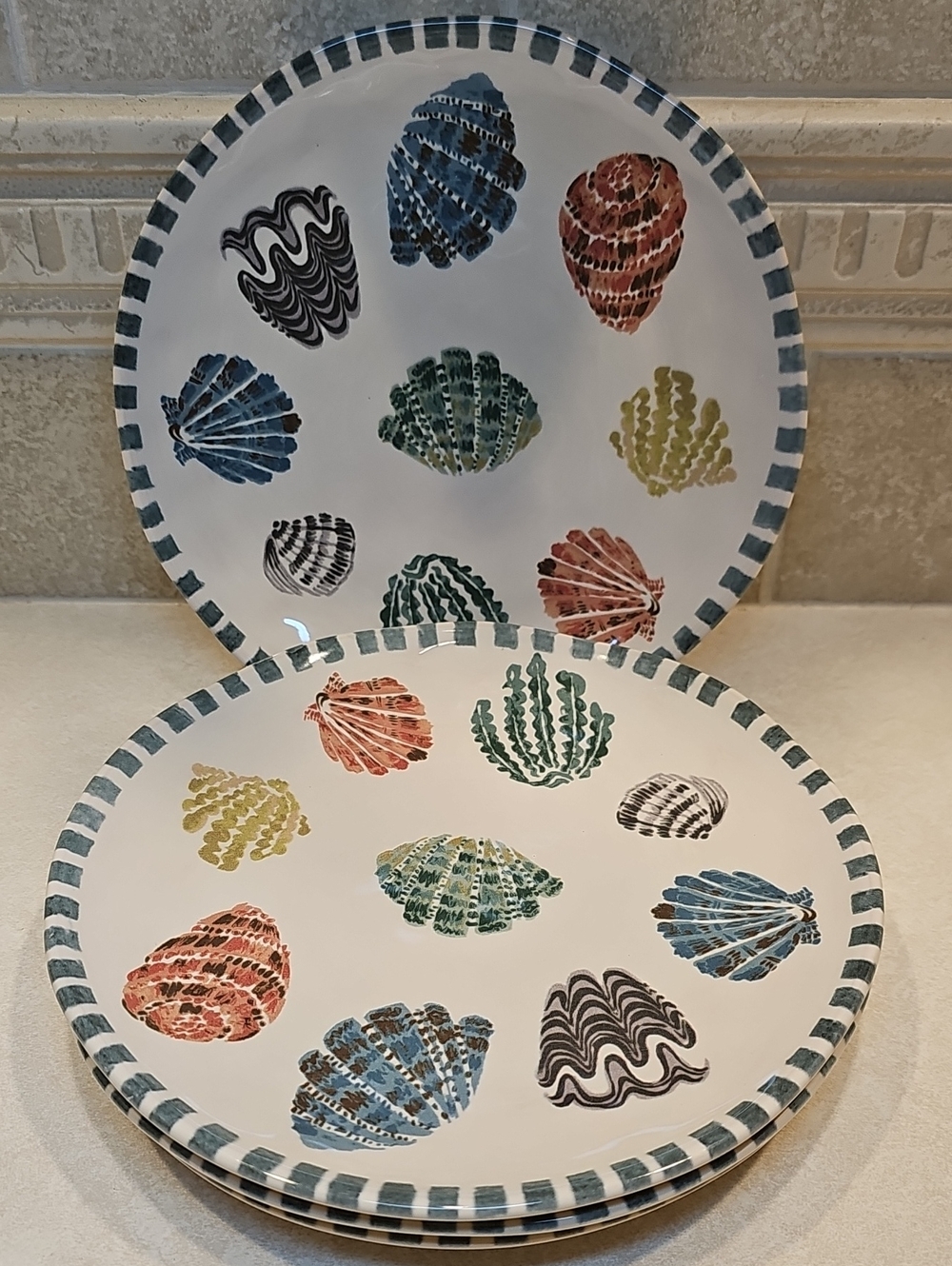 Threshold 4pc. Stoneware 9in. Dinner Plates Seashells